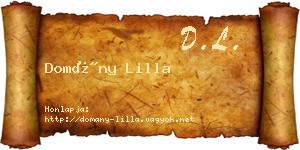 Domány Lilla névjegykártya